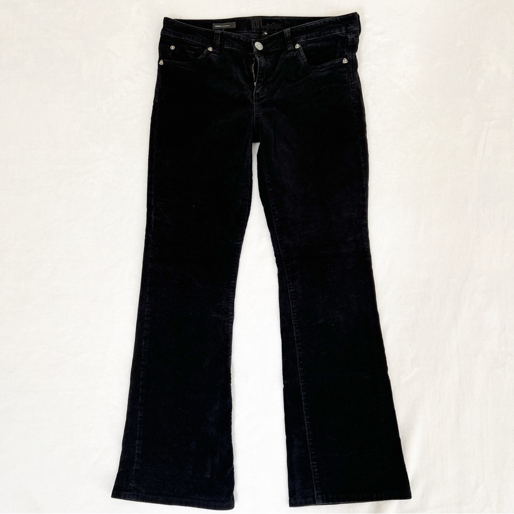 Kut From The Kloth Farrah Baby Bootcut Black Corduroy Pants Size 10